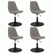 Chaises à manger pivotantes lot de 4 Gris clair Velours Modèle Selora - 338391