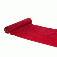 Chemin de table velours cotelé luisant bordeaux 28cm x 3m