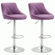 CLP Lot de 2 tabourets de bar Lazio similicuir Violet - violet polyester 307024 CLP Lot de 2 tabourets de bar Lazio similicuir Violet - violet polyester 307024