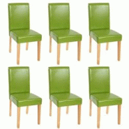 Décoshop26 - Lot de 6 chaises de salle à manger synthétique vert pieds clairs CDS04231 - 3000071222155 Décoshop26 - Lot de 6 chaises de salle à manger synthétique vert pieds clairs CDS04231 - 3000071222155