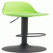 Décoshop26 - Tabouret de bar avec repose-pieds design moderne dossier en plastique et synthétique vert pieds noir mat 10_0000981 - noir 3000716369603