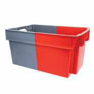 GILAC Bac empilable emboîtable 600 x 400 -  gris/rouge - 50 L - Rouge/Gris G031050 - 3573678699090