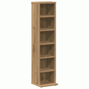 Helloshop26 - Armoire à CD multifonctionnelle chêne 21 x 20 x 88 cm avec grand espace de rangement style artisanal en bois 02_0050683 - Bois massif
