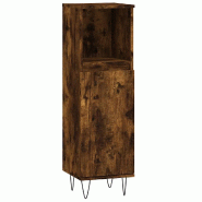 Helloshop26 - Armoire de bain bois d'ingénierie avec 2 compartiments pratique style industriel salle de bain 30 x 30 x 100 cm en 02_0049006 - Bois ma
