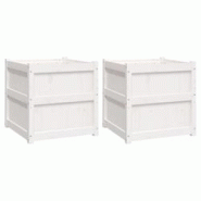 Helloshop26 - Jardinière bac lit surélevé plantes fleurs jardin terrasses lot de 2 bois de pin massif blanc 02_0039037 - 3000217988334 Helloshop26 - Jardinière bac lit surélevé plantes fleurs jardin terrasses lot de 2 bois de pin massif blanc 02_0039037 - 3000217988334