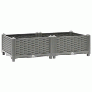 Helloshop26 - Jardinière bac lit surélevé plantes fleurs terrasse jardin 80 x 40 x 23 cm polypropylène gris 02_0039235 - 3000218447731 Helloshop26 - Jardinière bac lit surélevé plantes fleurs terrasse jardin 80 x 40 x 23 cm polypropylène gris 02_0039235 - 3000218447731