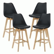 Helloshop26 - Lot de 4 tabourets de bar plastique synthétique hêtre 105 x 48 x 58 cm noir 03_0008720 - 3001948447763 Helloshop26 - Lot de 4 tabourets de bar plastique synthétique hêtre 105 x 48 x 58 cm noir 03_0008720 - 3001948447763