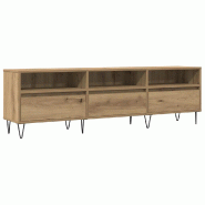 Helloshop26 - Meuble TV moderne grand espace rangement 150 x 30 x 44 cm en bois d'ingénierie chêne artisanal 02_0051069 - Bois massif 3000236725057