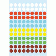 HERMA 540 pastilles adhésives coloris assortis, Ø 8 mm (5 feuilles 9x16 / cdt) - 1831