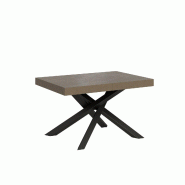Itamoby Table extensible Volantis gris tourterelle 120/380x90 cm avec pieds anthracite - beige 8050598907269