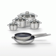 Lot Poêles 28/32 cm et Faitouts 12/14/16/20 cm Elo Profi Therm Platinum - gris inox 3176239970562
