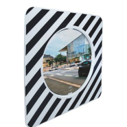 Miroir réglementaire d'agglomération avec cadre noir et blanc, pour un maximum de visibilité dans les carrefours dangereux et intersections - VIALUX