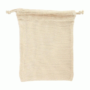 Sac filet réutilisable coton 17x23cm beige - par 25