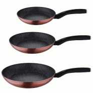 San Ignacio Set 3Pc Poêles (20,24,28 cm) en aluminium forgé, induction, Venus Demilo - Q3625