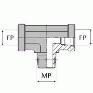 Té orientable femelle NPT x mâle NPT x femelle NPT - 1"1/4' , 41.98 , 1"1/4' , 37.78