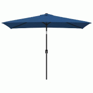 VidaXL Parasol d'extérieur avec poteau en métal 300x200 cm Azuré Modèle Calypso Urban - bleu 47129