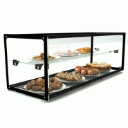 Vitrine neutre à poser - 2 niveaux - 920 x 320 mm - verre trempé - EP30M | Sayl Barcelona -