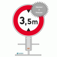B12 - Accès interdit aux véhicules ayant une hauteur supérieure sur pied temporaire.