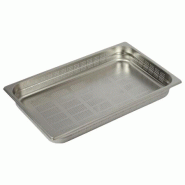 Bac Gastro Inox AISI 304 Perforé (fond et cotés) GN 1/1 H. 65 mm - Gastroland - 3701666006845