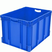 BITO Bacs gerbables norme Europe, série XL L800 mm x l600 mm x H520 mm bleu - bleu plastique polypropylène 4250692932547