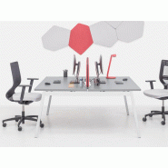Bureau Bench 2 personnes Mogi avec piètement métallique et plateau en bois Bureau Bench 2 personnes Mogi avec piètement métallique et plateau en bois