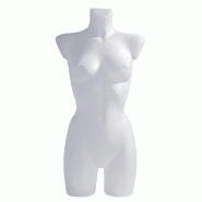 Buste Torso Femme Blanc - Hauteur 84 cm, Poitrine 84 cm, Taille 60 cm, Hanches 88 cm - Léger et Maniable