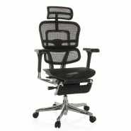 Chaise de bureau / Fauteuil de direction ERGOHUMAN PLUS LEGPRO GEN2 Tissu maille noir hjh OFFICE - noir polyester 652298