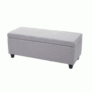 Décoshop26 - Banquette coffre de rangement avec assise rembourrée 45 x 114 x 45 cm en tissu gris clair 04_0010868 - 3000268282016