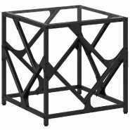 Décoshop26 - Table d'appoint design industriel avec dessus en verre transparent et acier 40 x 40 x 41 cm DEC037366 - verre 3000263240240