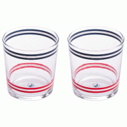 El Ganso - Lot de 2 verres en cristal rayé 345 ml - multicolore verre GAN032