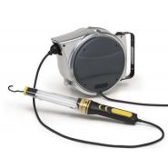 Enrouleur électrique à rappel automatique à ressort avec baladeuse - modèles sans ou avec transformateur - carter plastique ou aluminium Enrouleur électrique à rappel automatique à ressort avec baladeuse - modèles sans ou avec transformateur - carter plastique ou aluminium