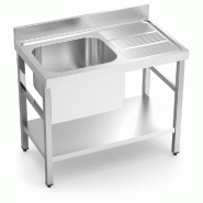Evier avec support avec étagère avec une cuve, égouttoir à droite 1200x600x850 mm. - FRI055010