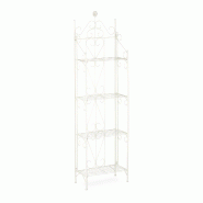 Helloshop26 - Étagère à plantes vintage pliable 4 niveaux 80 x 30 x 120 cm pour décoration intérieure en métal blanc 13_0012525 - blanc métal 3