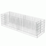 Helloshop26 - Jardinière lit surélevé plantes fleurs jardin à gabion 180  cm acier galvanisé 02_0001285 - 3000076551533