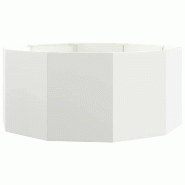 Helloshop26 - Jardinière ronde extérieure durable 120 x 120 x 50 cm design moderne pour jardin balcon en acier blanc 02_0052986 - blanc acier 300023