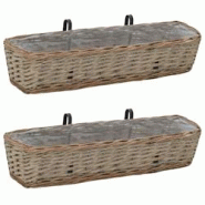 Helloshop26 - Lot de 2 jardinières de balcon osier avec doublure de PE 80 cm marron 02_0000886 - 3000072211530 Helloshop26 - Lot de 2 jardinières de balcon osier avec doublure de PE 80 cm marron 02_0000886 - 3000072211530