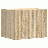 Helloshop26 - Meuble TV mural moderne avec étagère et porte pivotante 60 x 31 x 29 cm en bois d'ingénierie sonoma 02_0054873 - Bois massif 30002386