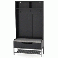 Helloshop26 - Porte-manteau 4 en 1 avec banc et rangement 90 x 38,5 x 170 cm confort optimal finition moderne en bois d'ingénierie 20_0019033 - méta