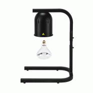 Lampe chauffante infrarouge sur pied réglable en hauteur (1 ampoule blanche) Noire PREMIUM - GOLDINOX - noir aluminium 3701770844395