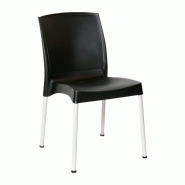 Lot de 4 chaises empilables d'intérieur et d'extérieur en polypropylène noir, livrées montées Lot de 4 chaises empilables d'intérieur et d'extérieur en polypropylène noir, livrées montées