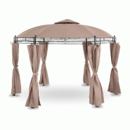 Pergola pavillon barnum tonnelle tente abri gazebo de jardin terrasse beige ronde diamÈtre 3,5 m 180 g/m² beige 14_0000290