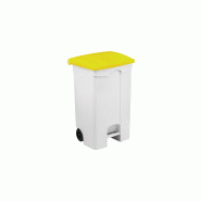 Poubelle a pedale contitop mobile 90l blanc/jaune (remplace par les strongly 90l)_0