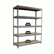 PROREGAL Étagère pour charges lourdes WOOD BEAST FIVE | HxLxP 200x240x75cm | 5 niveaux | Charge du compartiment 400kg | Gris - gris métal PR_RS15-63 PROREGAL Étagère pour charges lourdes WOOD BEAST FIVE | HxLxP 200x240x75cm | 5 niveaux | Charge du compartiment 400kg | Gris - gris métal PR_RS15-63