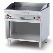Redcook Friteuse à gaz lisse deux zones de cuisson sur le compartiment ouvert. Structure en acier inoxydable. Dimensions 80x70,5 h90 cm. Modèle FTL-