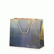Sac luxe Holografica bronze poignées cordelières or 23x10x18cm - par 10