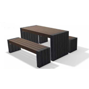 Table publique robuste et stable en plastique recyclé gamme CAMERO - Longueur 150 cm - ADS EQUIPEMENTS EURL