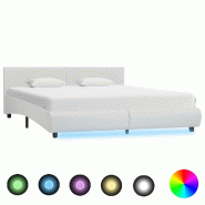 VidaXL Cadre de lit avec LED sans matelas blanc 160x200 cm Modèle Verlissex - 285490