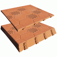 WellHome Easy - Lot de 6 dalles de sol extérieur 39x39x2,5 cm, terracotta - marron PK3647