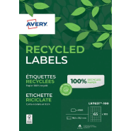 Avery LR7651 Etiquettes adresses blanches 100% recyclées 38,1 x 21,2 mm - Boîte de 6500 Avery LR7651 Etiquettes adresses blanches 100% recyclées 38,1 x 21,2 mm - Boîte de 6500
