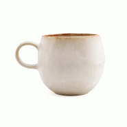 Bazar Bizar Mug en grès cérame 9x12x8 cm blanc - Lot de 6 - blanc Grès POCE053W-M-MTR6